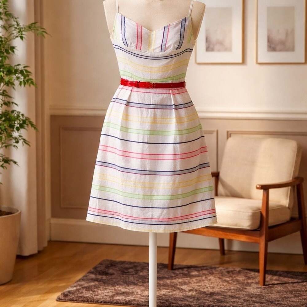 B. Smart Women's Size 12 Striped Fit and Flare Dress with Belt